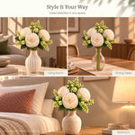 Champagne Ivory Peony Artificial Flower Bunch