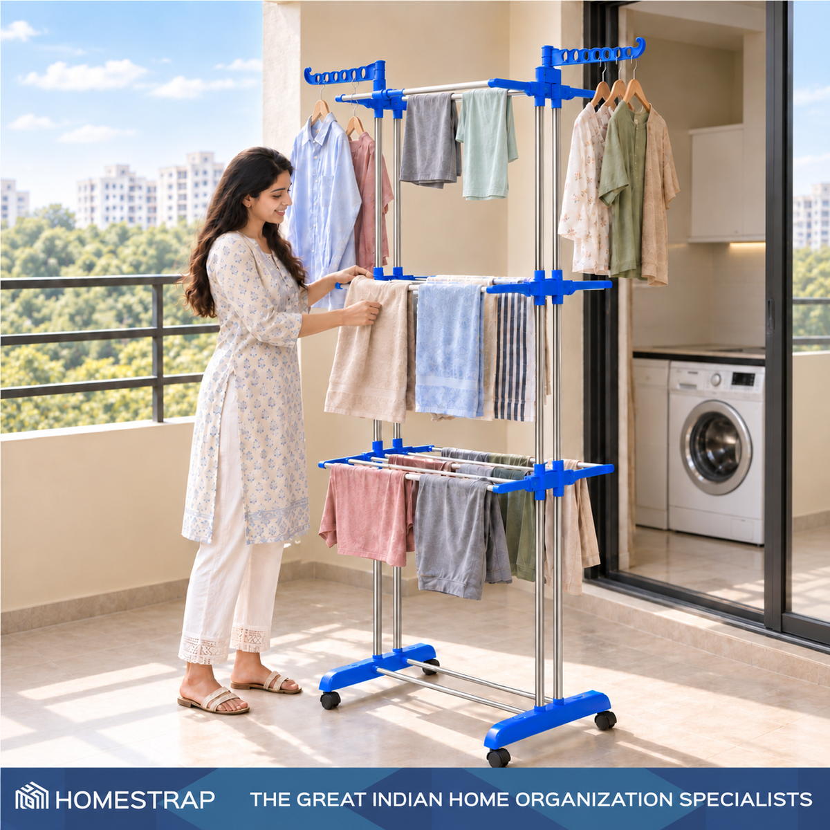 3 Tier Stainless Steel Cloth Drying Rack