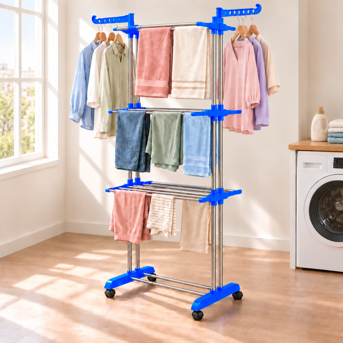 3 Tier Stainless Steel Cloth Drying Rack