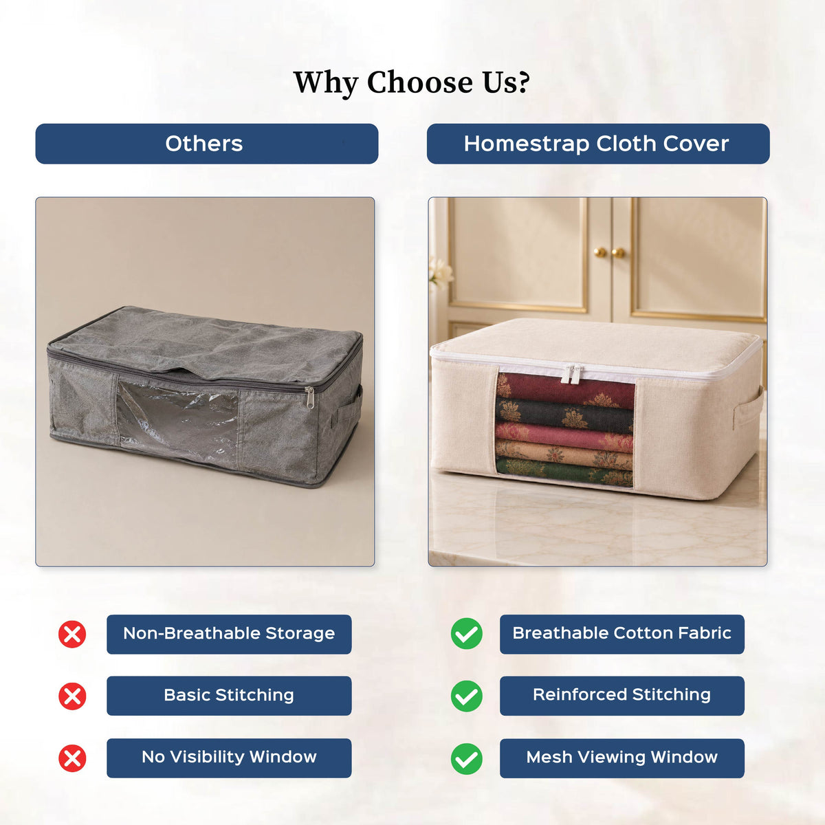 Cotton Clothes Storage Organizer - Homestrap