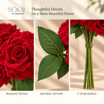 Crimson Red Rose Artificial Flower bunch