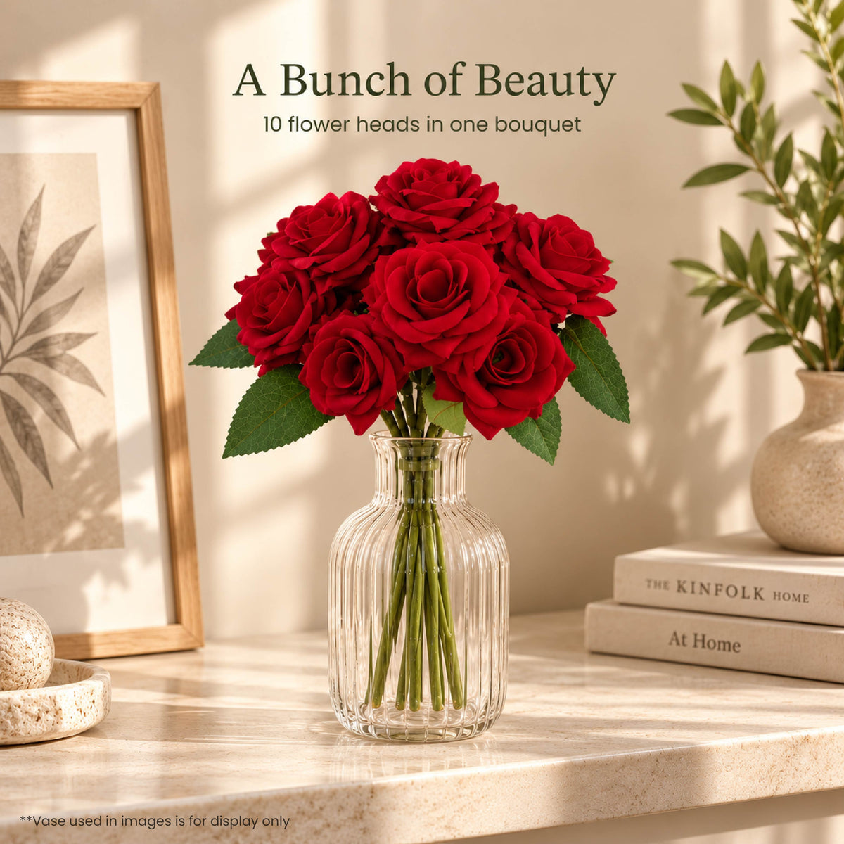 Crimson Red Rose Artificial Flower bunch