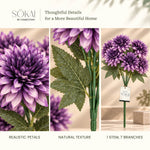 Purple Dahlia Artificial Flower Bunch