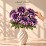 Purple Dahlia Artificial Flower Bunch