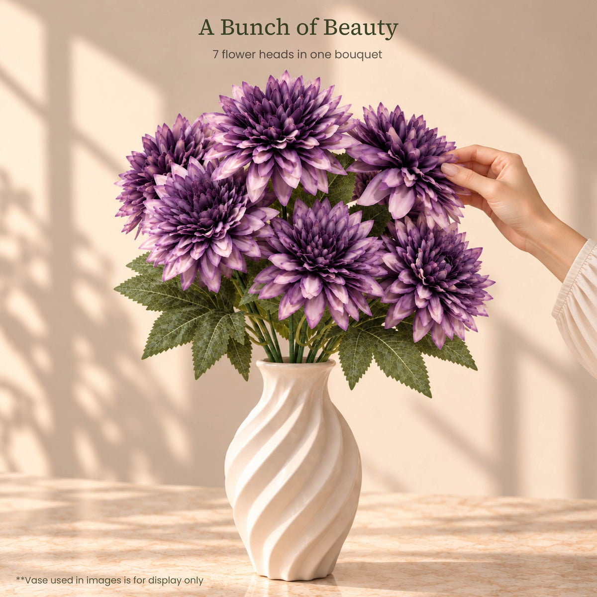 Purple Dahlia Artificial Flower Bunch