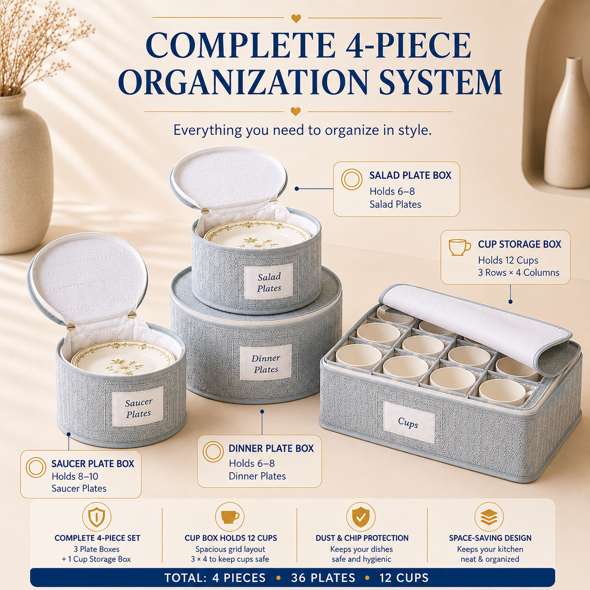 Dinnerware Storage Organizer Set - Homestrap