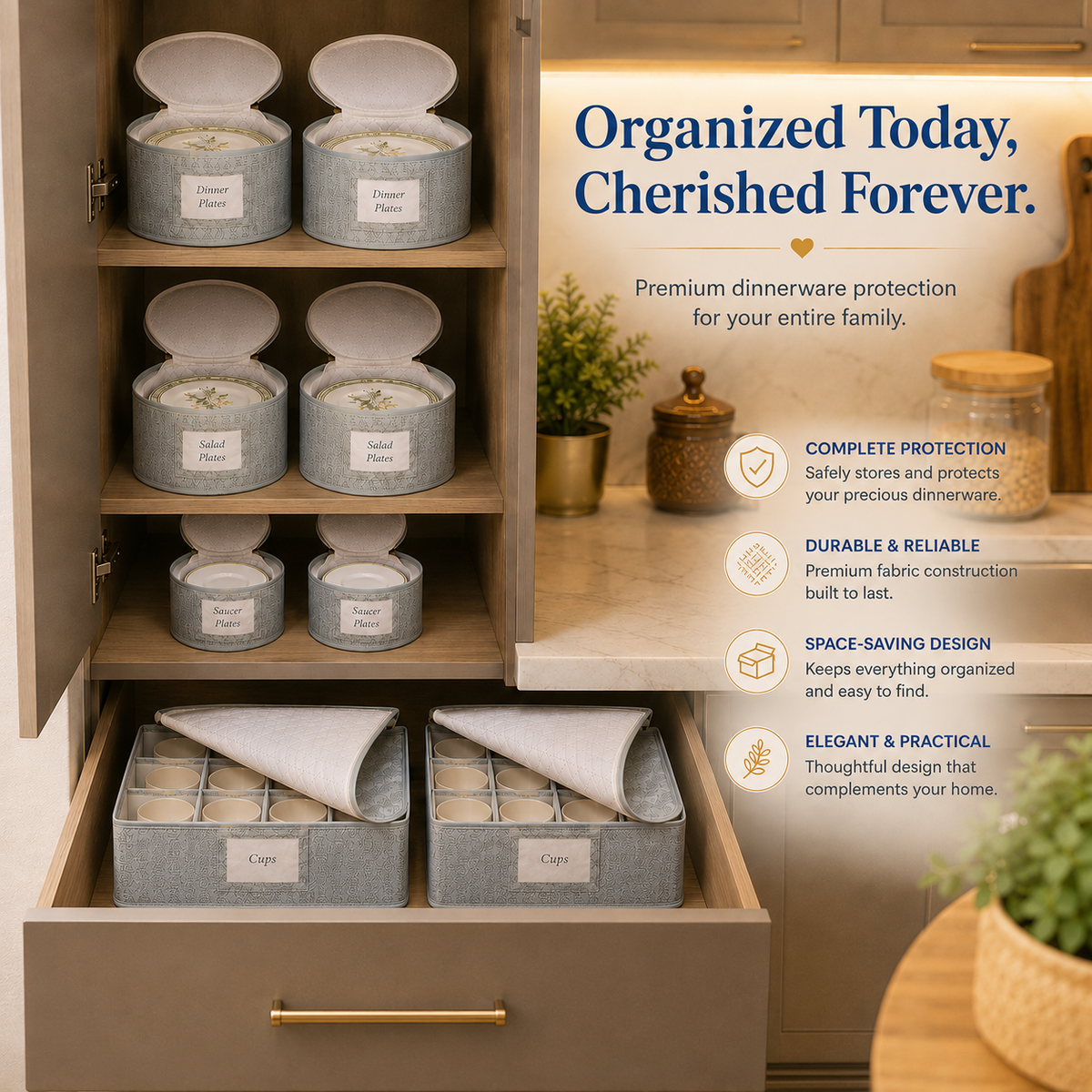 Dinnerware Storage Organizer Set - Homestrap