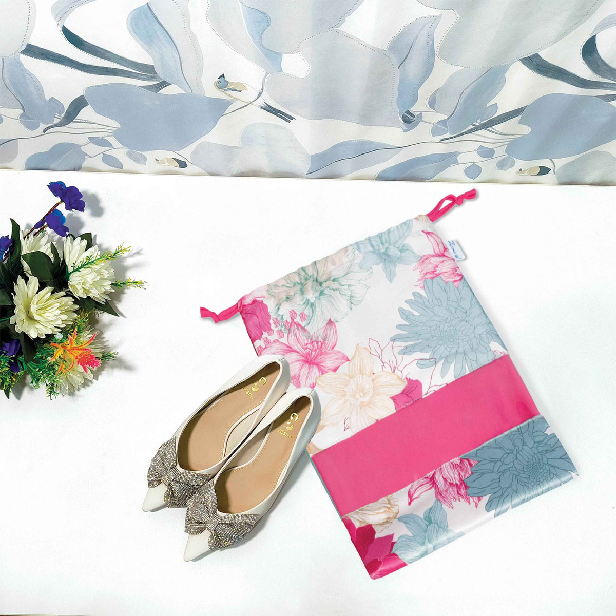 Gulmohar Drawstring Shoe Pouch