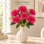 Fuchsia Pink Carnation Artificial Flower Bunch