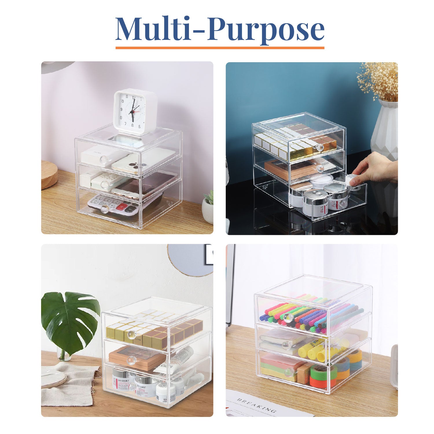 All in one organizer | 3-Tier Multipurpose Drawer Storage Organizer