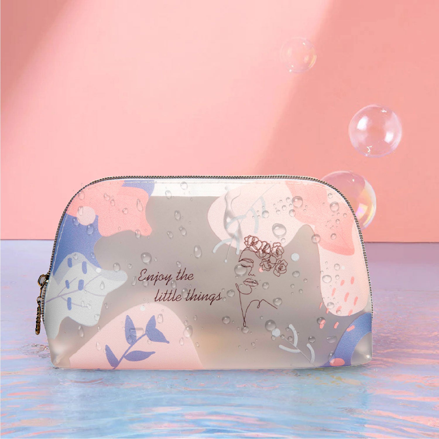 Forest Girl Printed Translucent Cosmetic Pouch