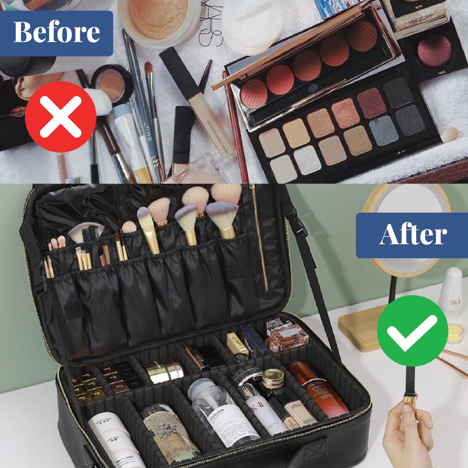 Glam Gear | Professional Portable Vanity Box | Travel Makeup Kit | Medium