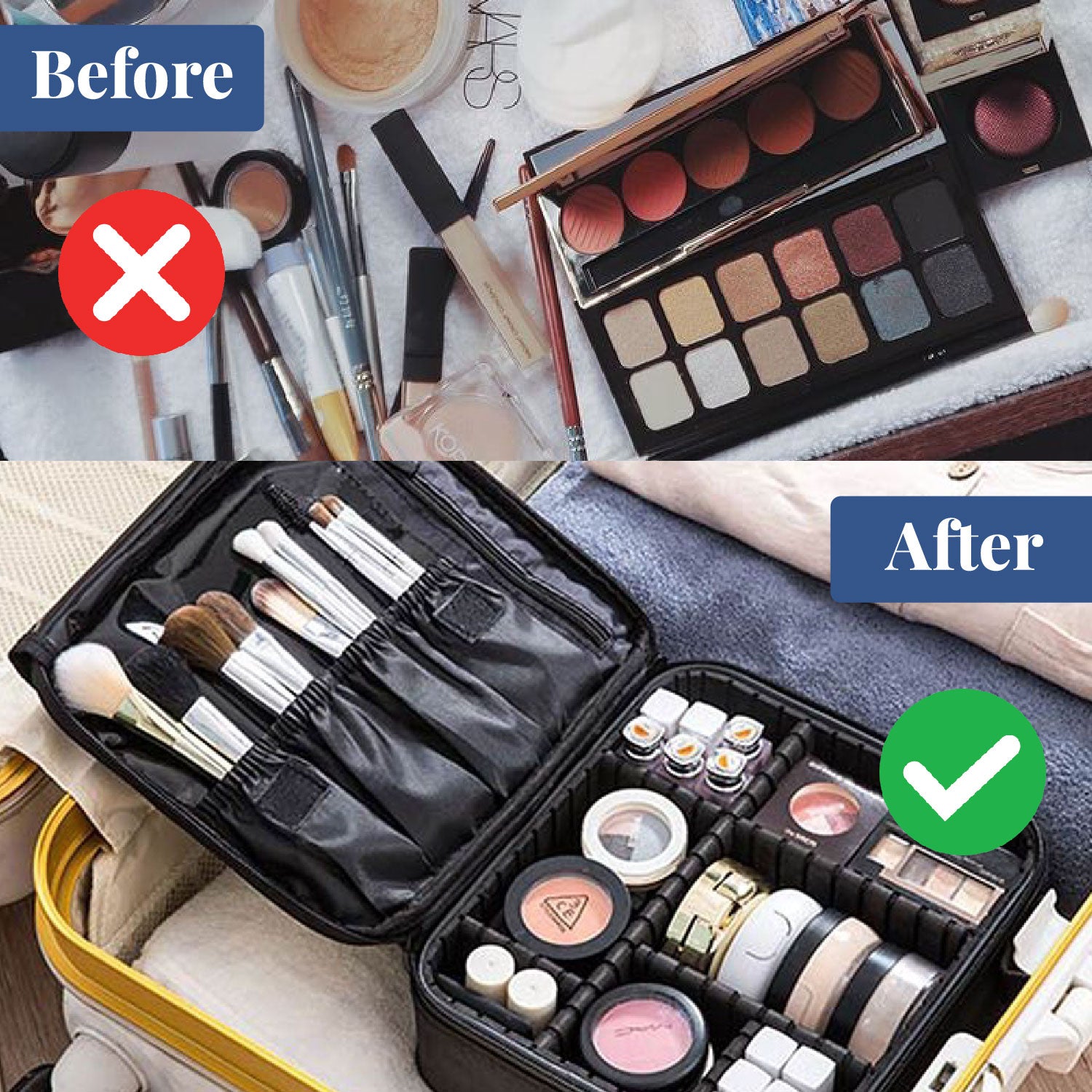 Glam Gear | Professional Portable Vanity Box | Travel Makeup Kit | Small