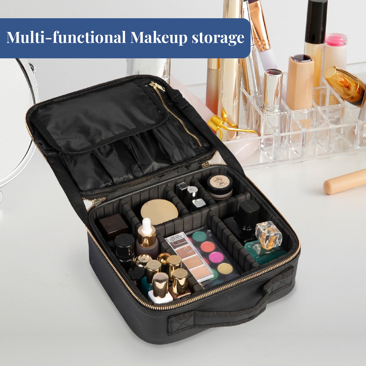 Glam Gear | Professional Portable Vanity Box | Travel Makeup Kit | Small