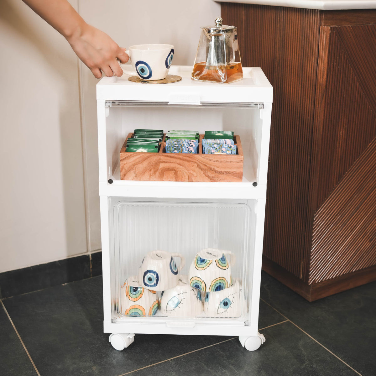Cuboard Movable Multi Magic Cupboard | Foldable Cupboard with Wheels