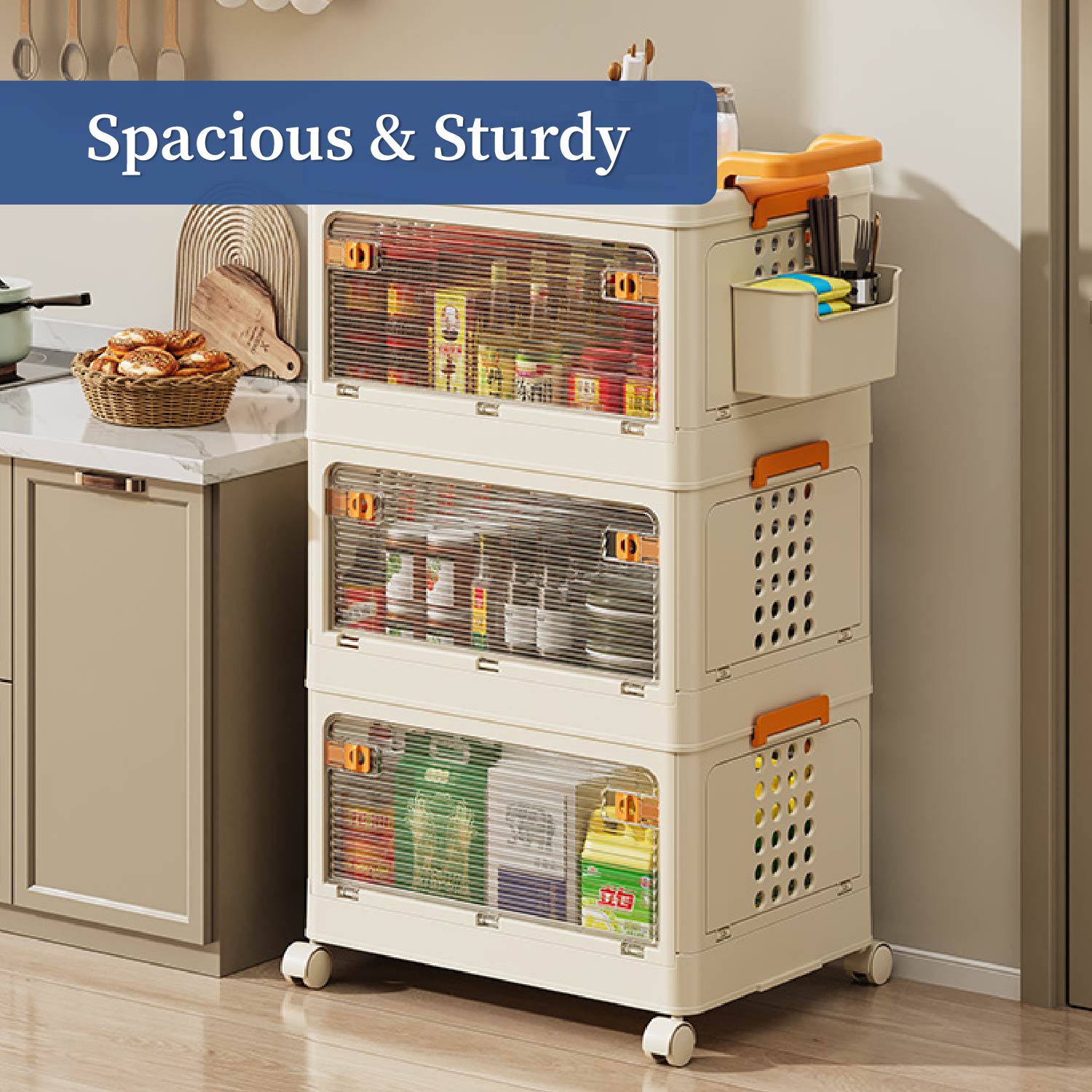Rolling Utility Multipurpose Cabinet with Wheels
