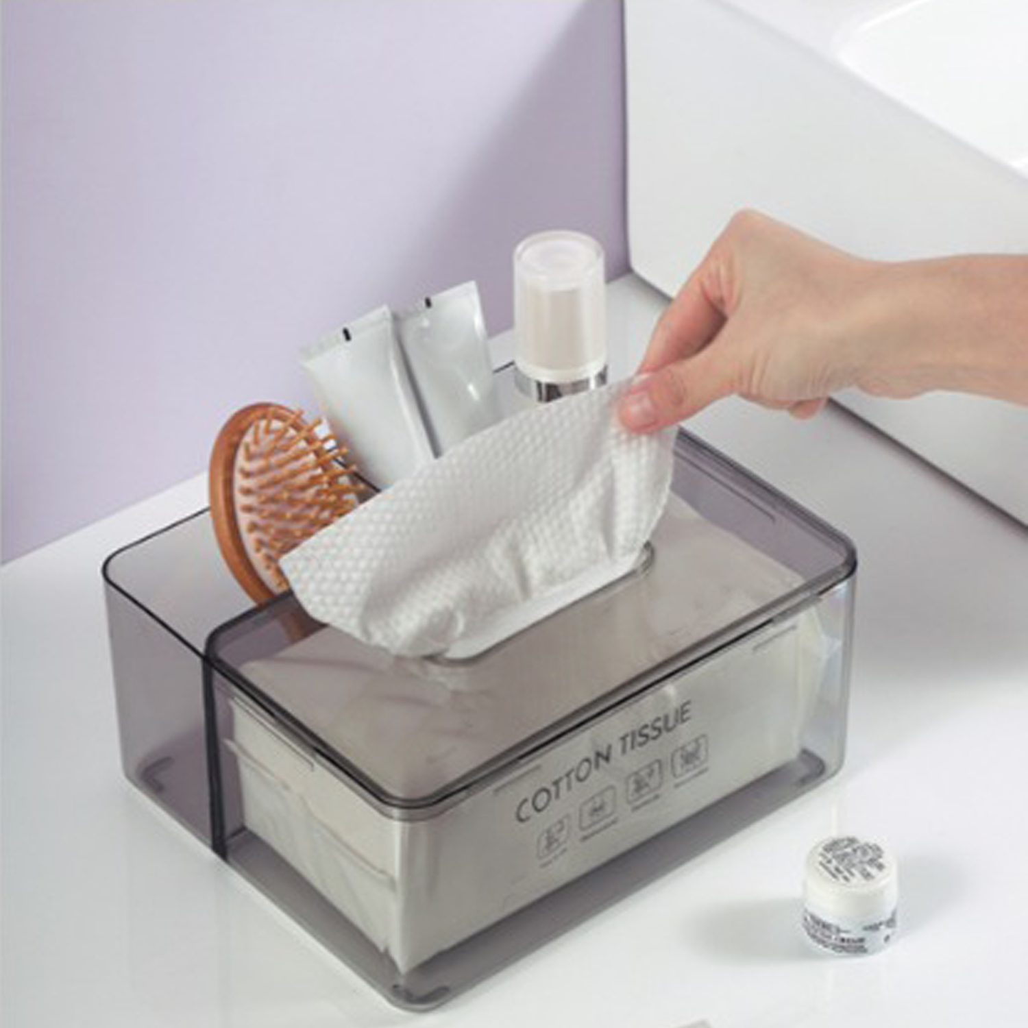 Sneeze saver | Tissue Box Holder with 2 Separate Compartments a Lid