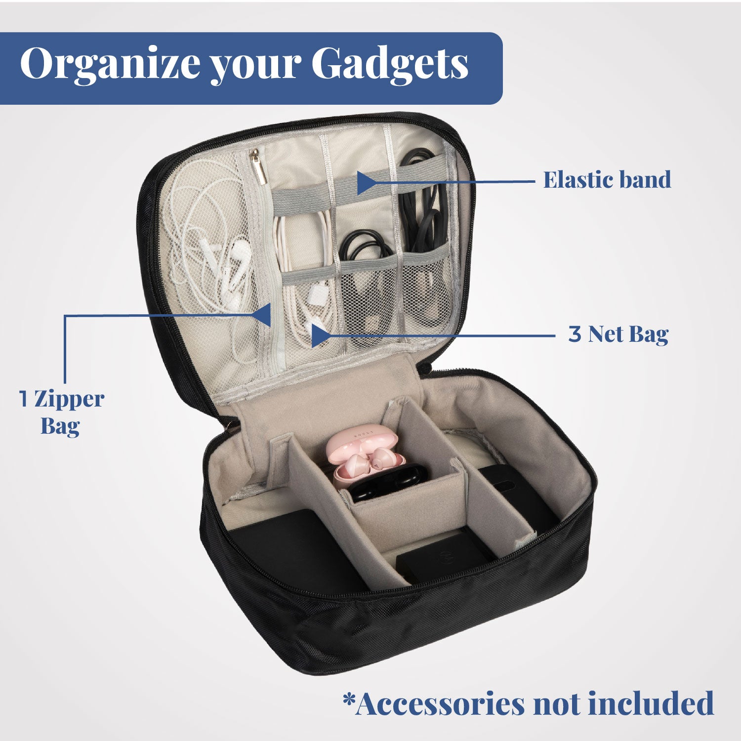 Tech Tote | Large Gadget & Accessories Organizer