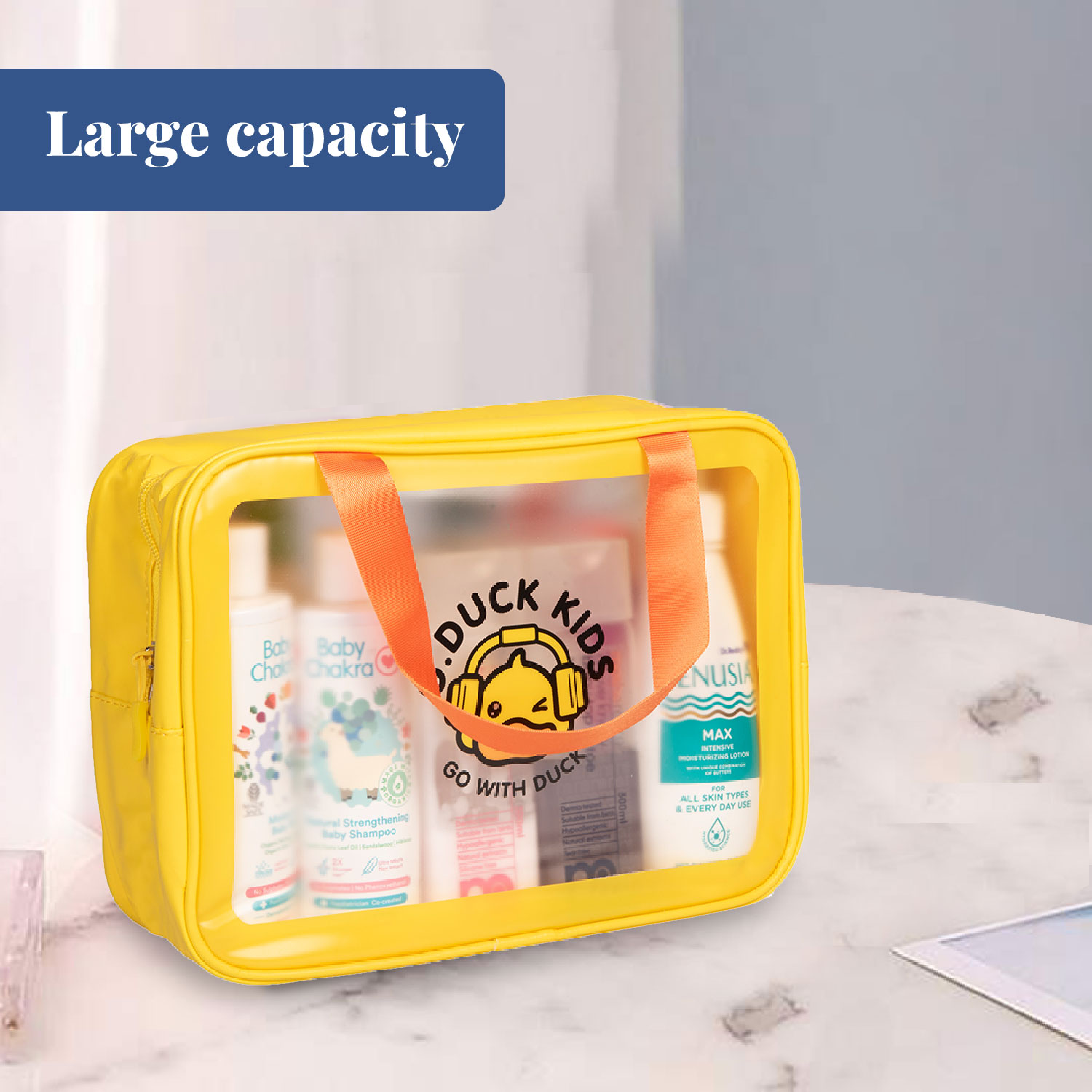 Wash and Go Case | Toiletry Travel Organizer Storage Large Pouch with Handle