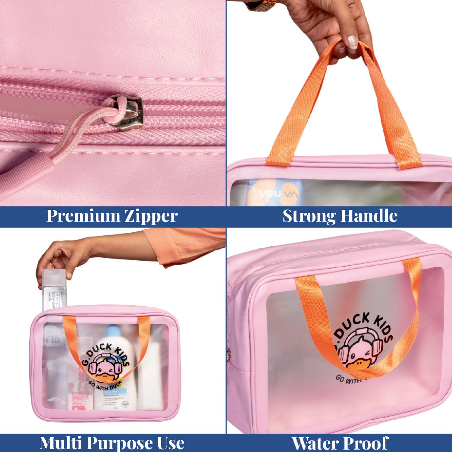 Wash and Go Case | Toiletry Travel Organizer Storage Large Pouch with Handle