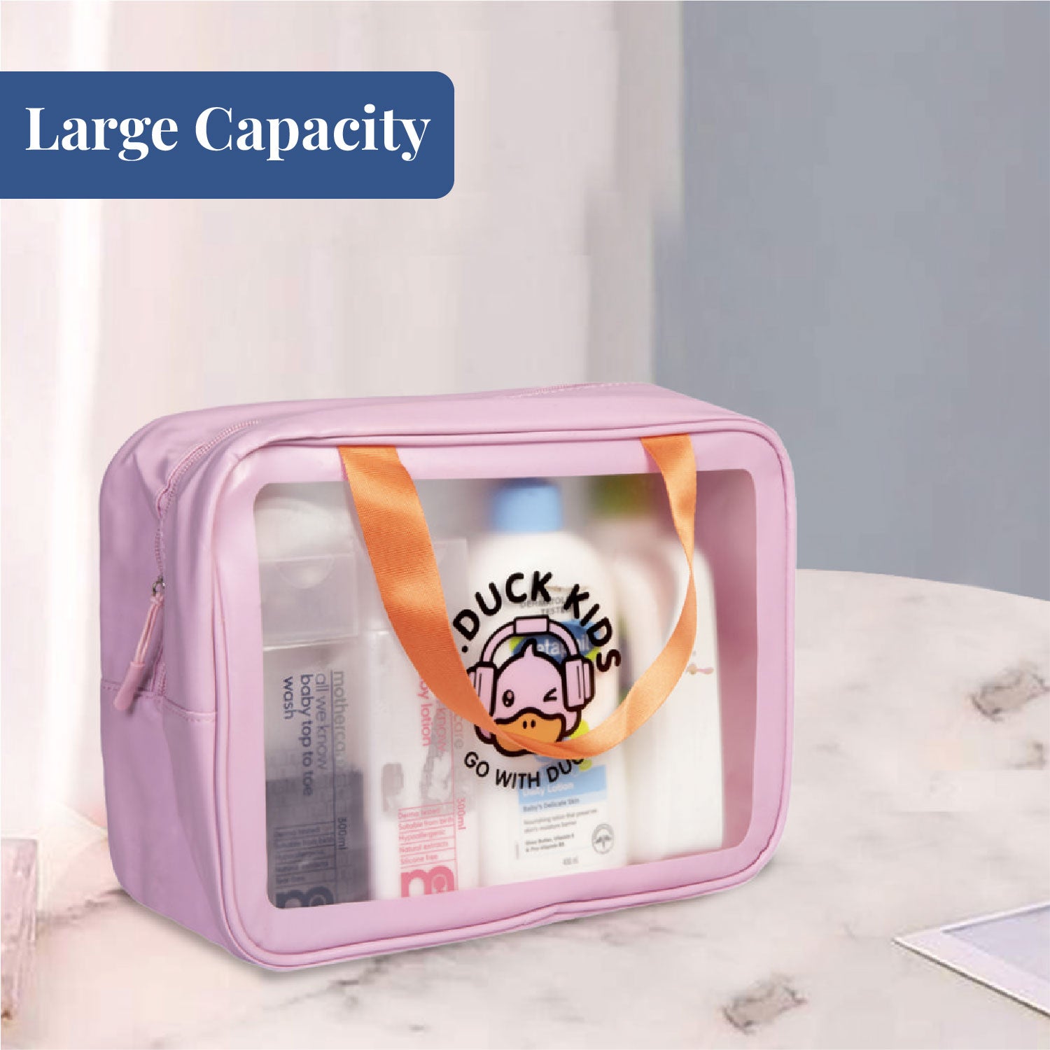 Wash and Go Case | Toiletry Travel Organizer Storage Large Pouch with Handle