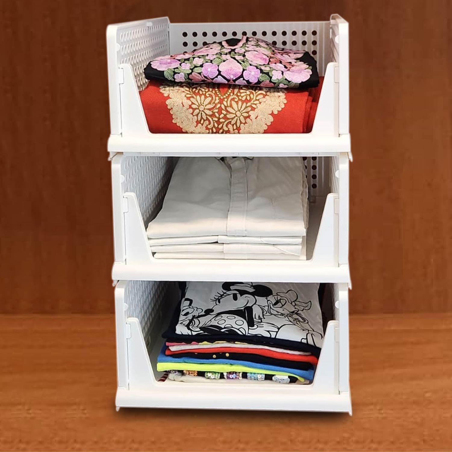 Stack it up | Plastic Clothes Stacker | Foldable | Wardrobe Storage Organizer