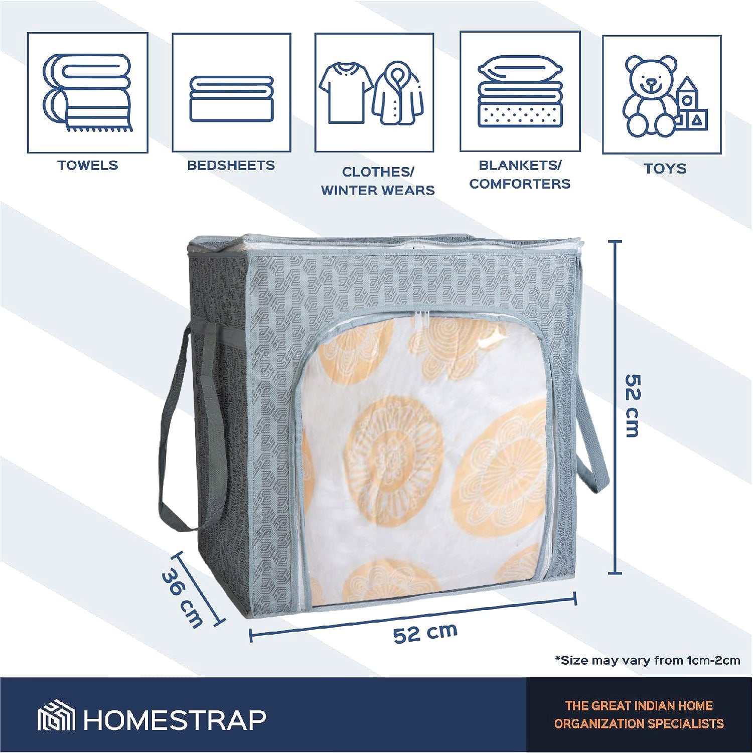 100 Ltr Clothes Storage Bag | Large Underbed Organizer