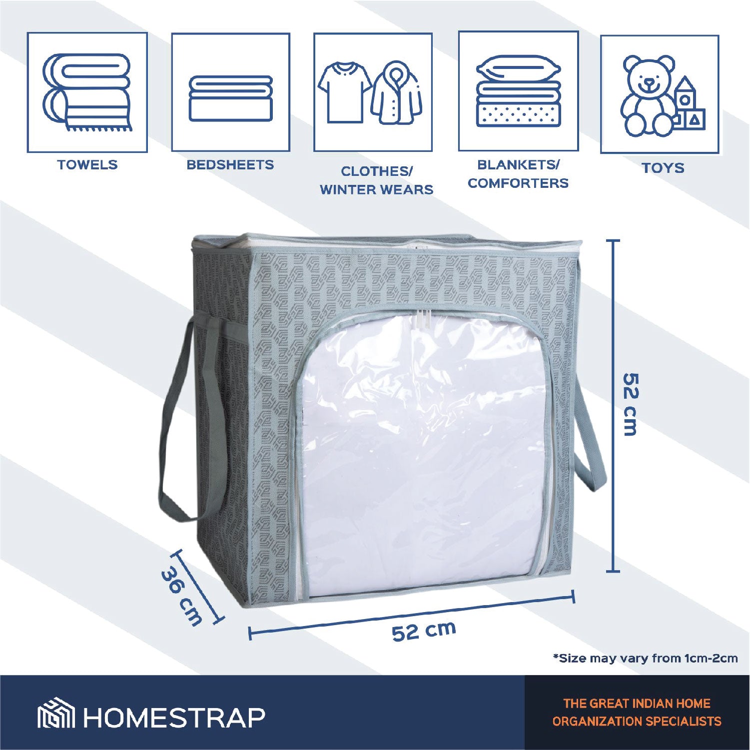 100 Ltr Clothes Storage Bag | Large Underbed Organizer