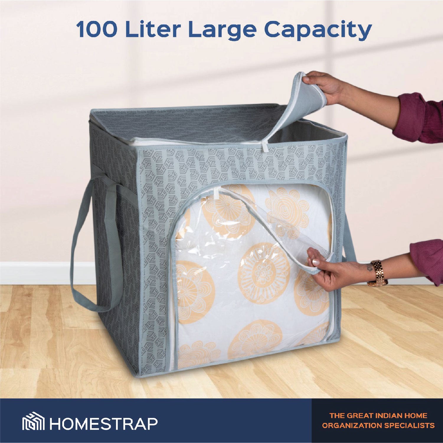 100 Ltr Clothes Storage Bag | Large Underbed Organizer