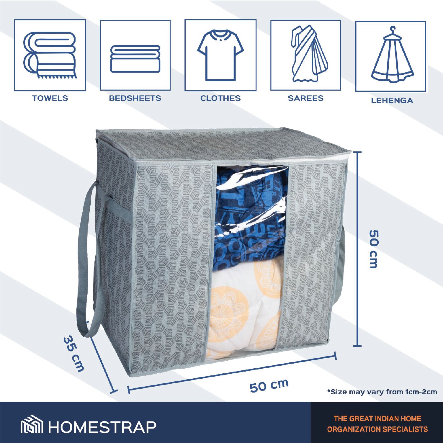 90 Ltrs Clothes Storage Bag | Underbed Organizer