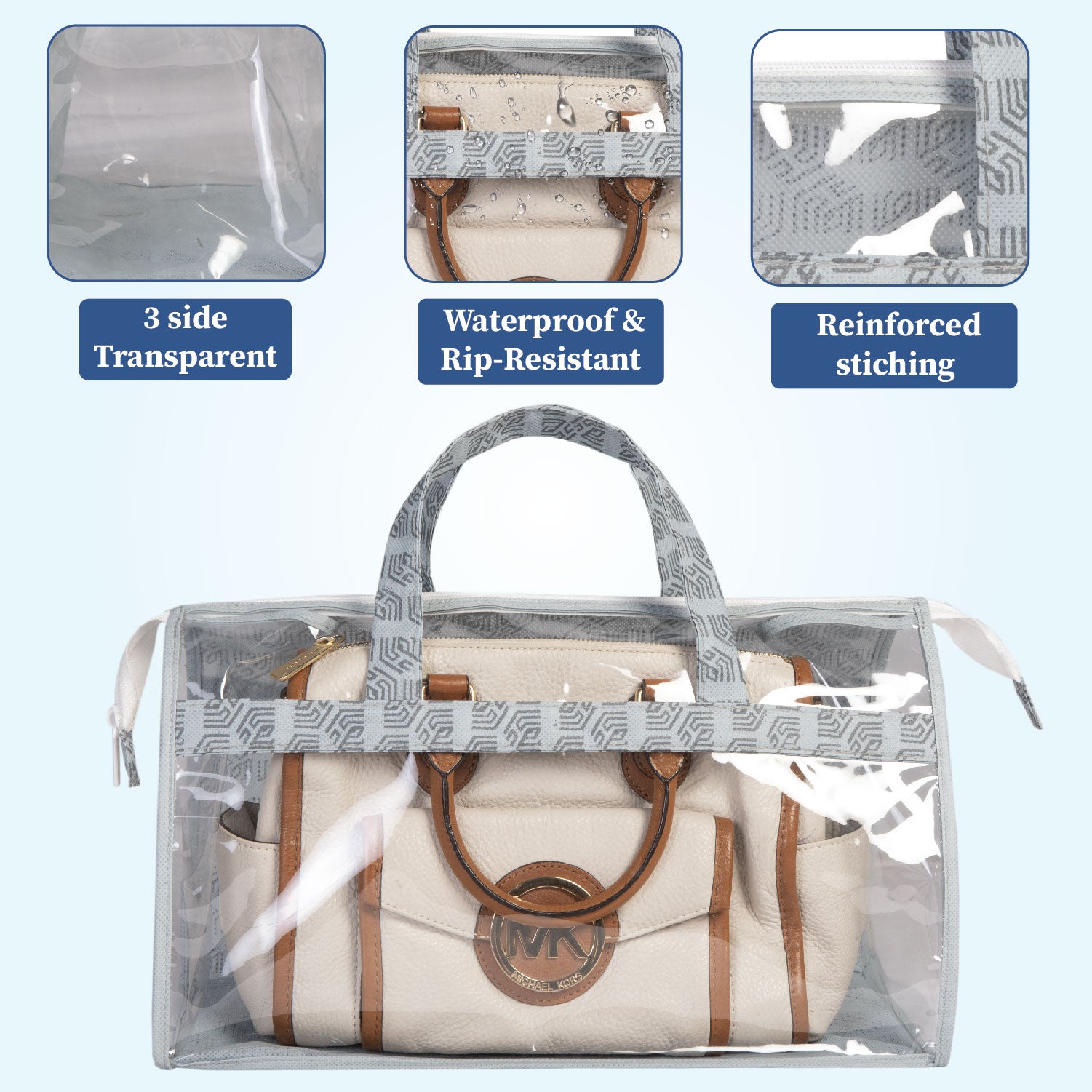 Set of 3 Transparent Handbag Cover