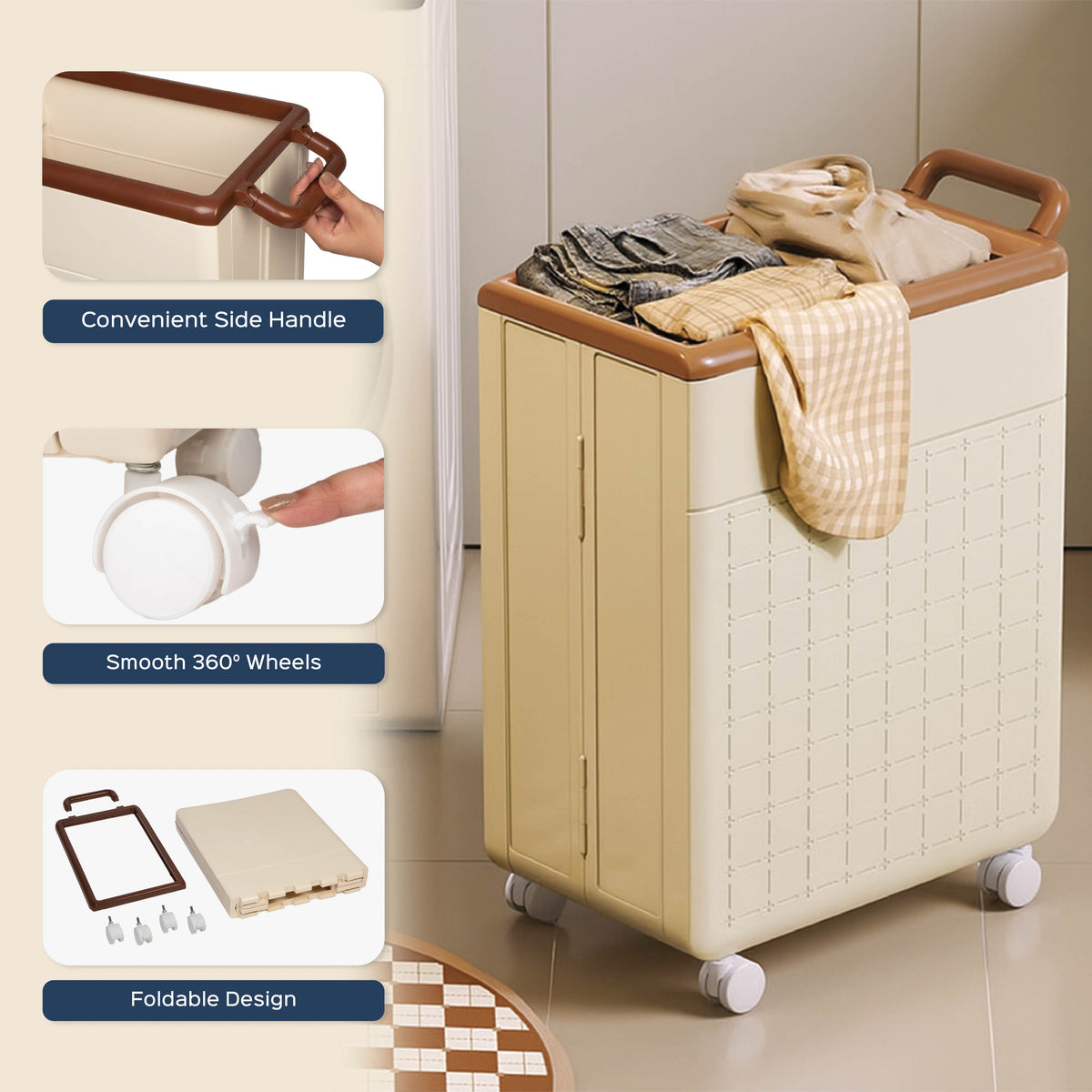 Heavy-Duty Rolling Basket - Homestrap