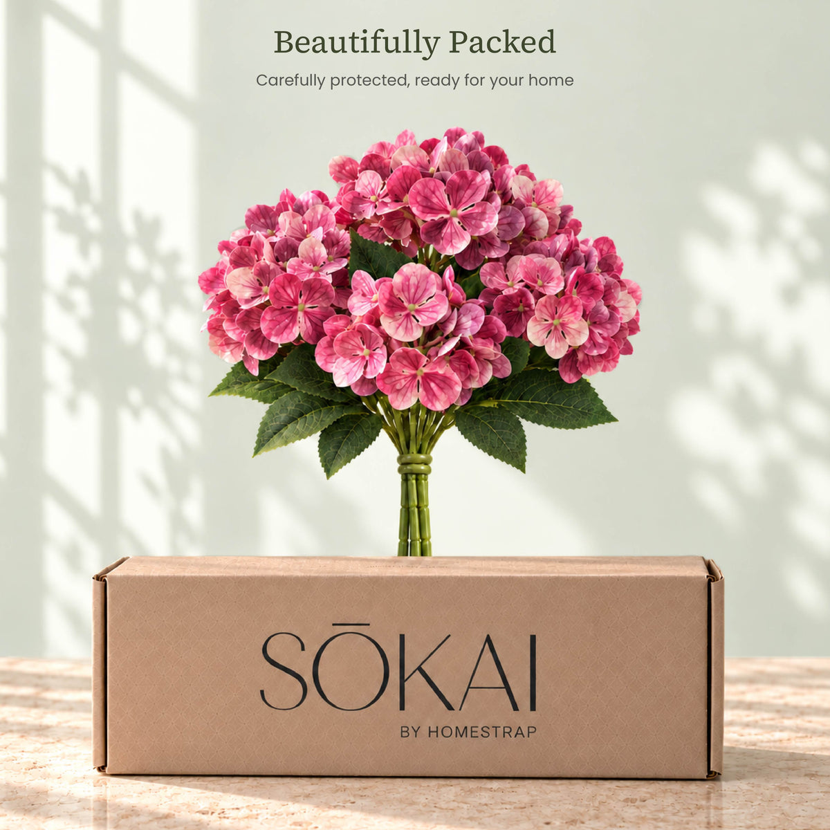 Blush Pink Hydrangea Artificial Flower Bunch