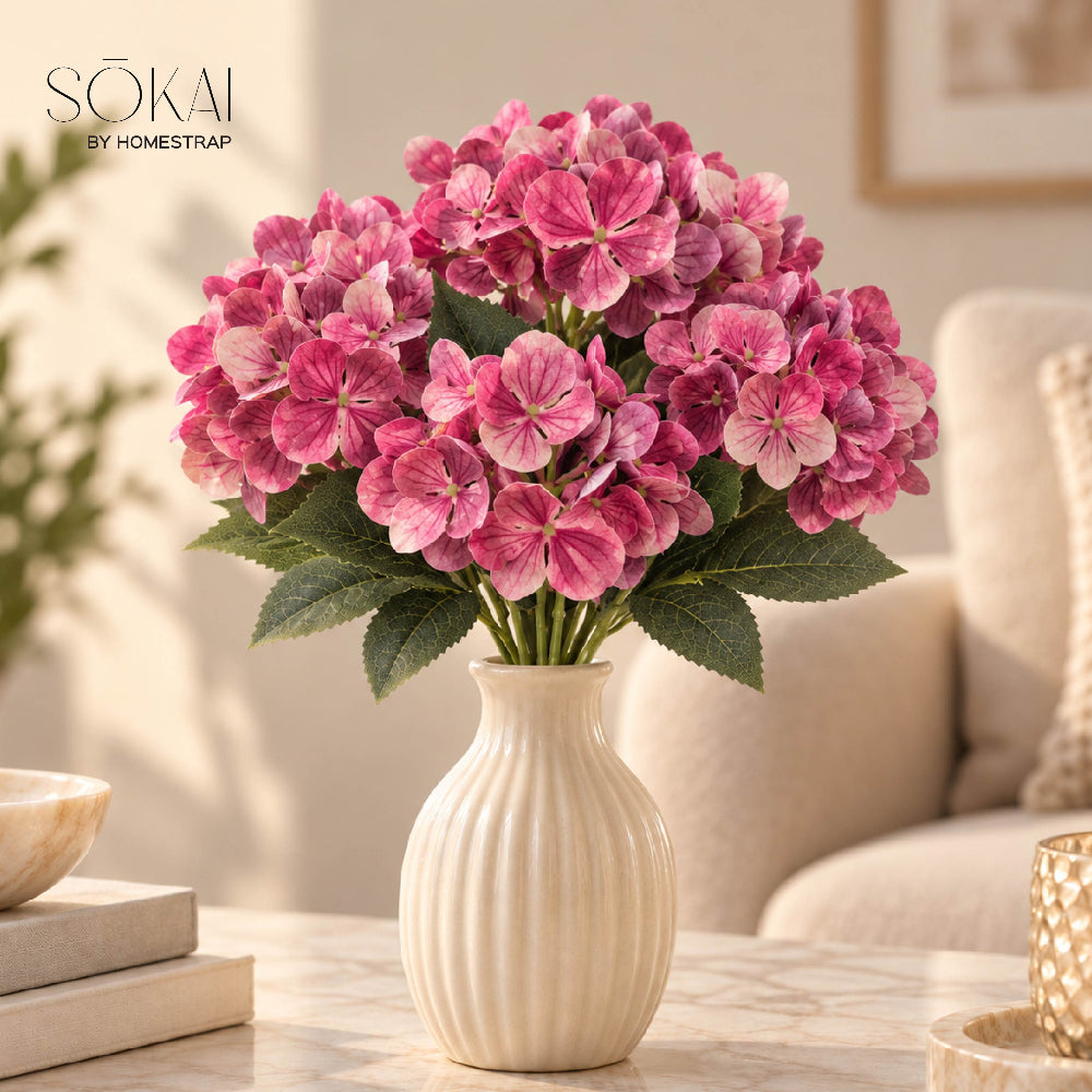Blush Pink Hydrangea Artificial Flower Bunch