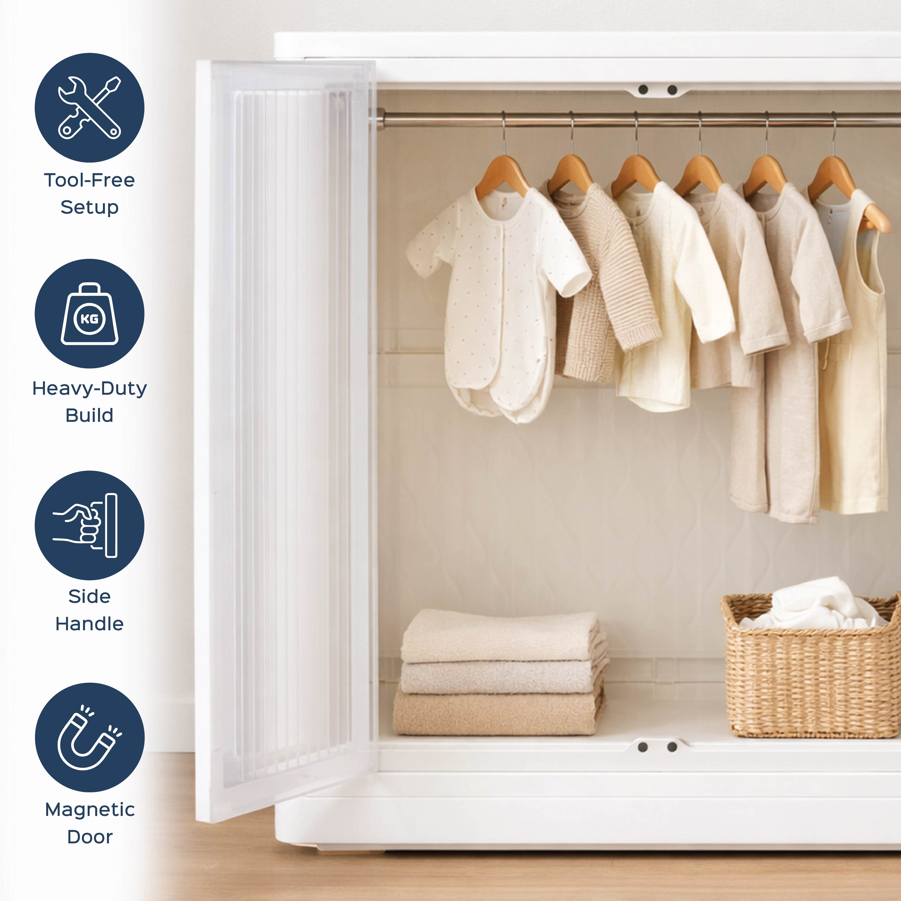 Foldable Plastic Wardrobe for Clothes