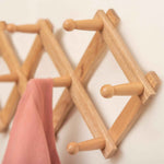Wooden 10 Hook Expandable Wall Hanger
