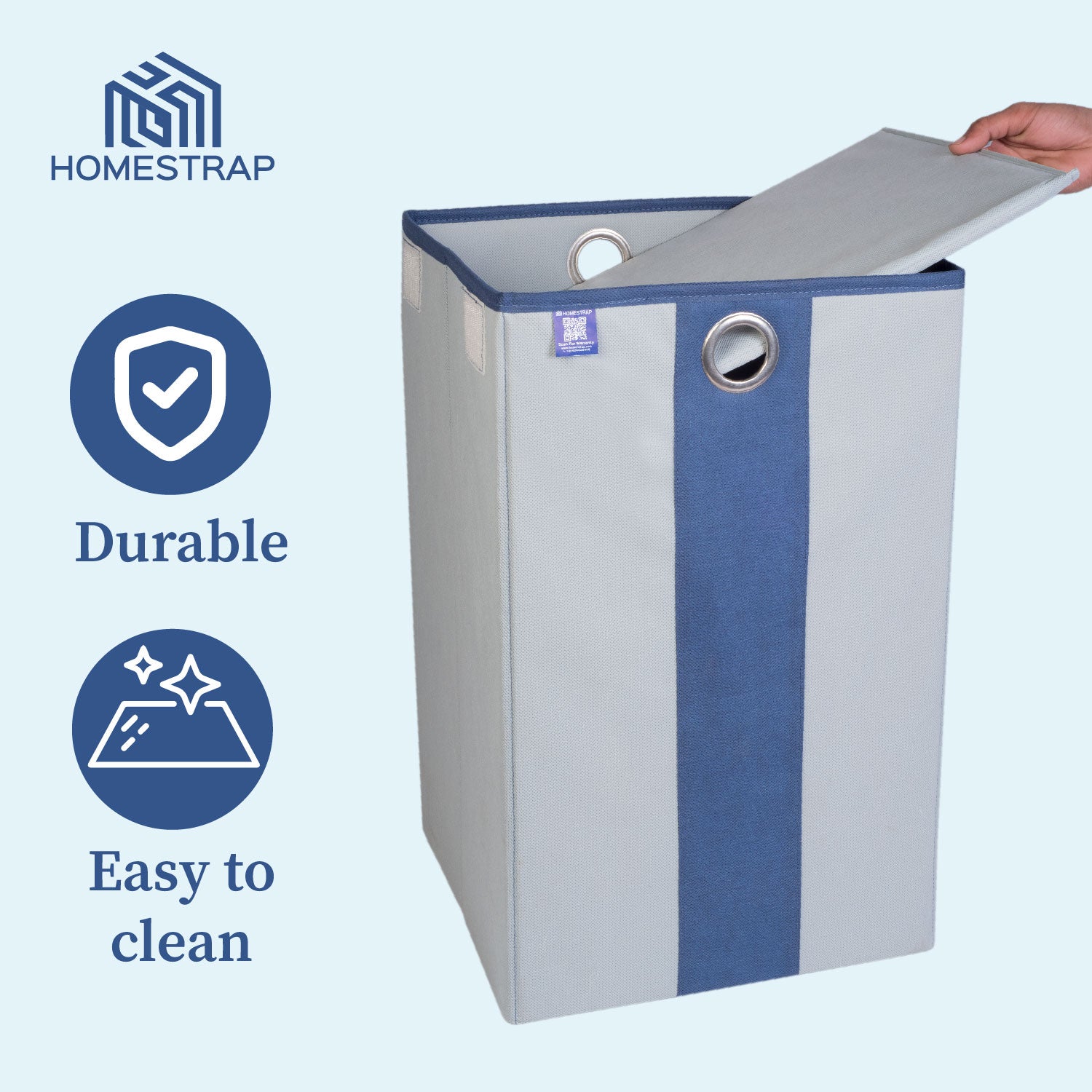 Laundry Basket with Lid Closure And Handles | Foldable | 68 Ltrs