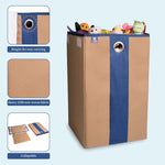 Laundry Basket with Lid Closure And Handles | Foldable | 68 Ltrs
