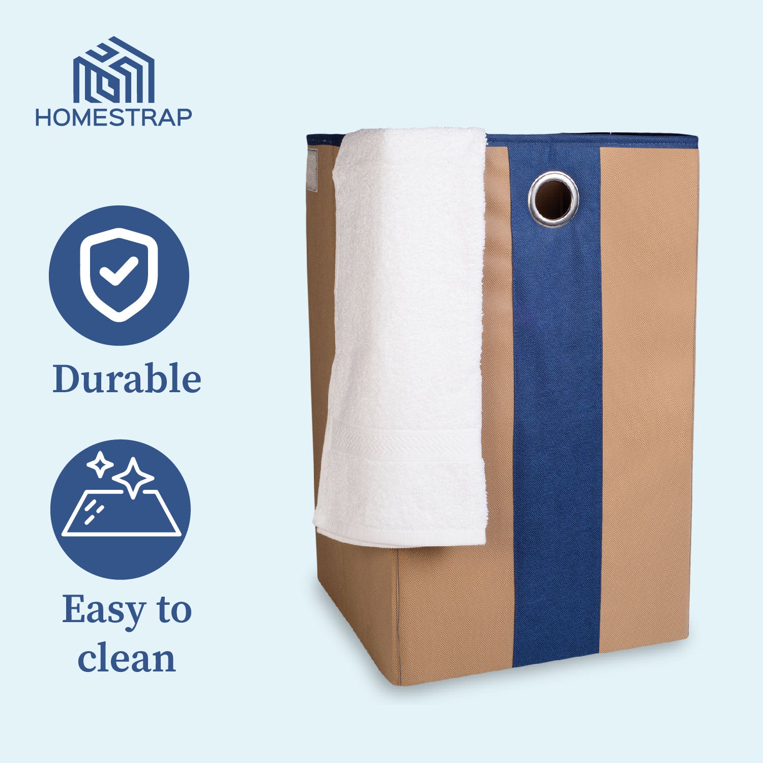 Laundry Basket with Lid Closure And Handles | Foldable | 68 Ltrs