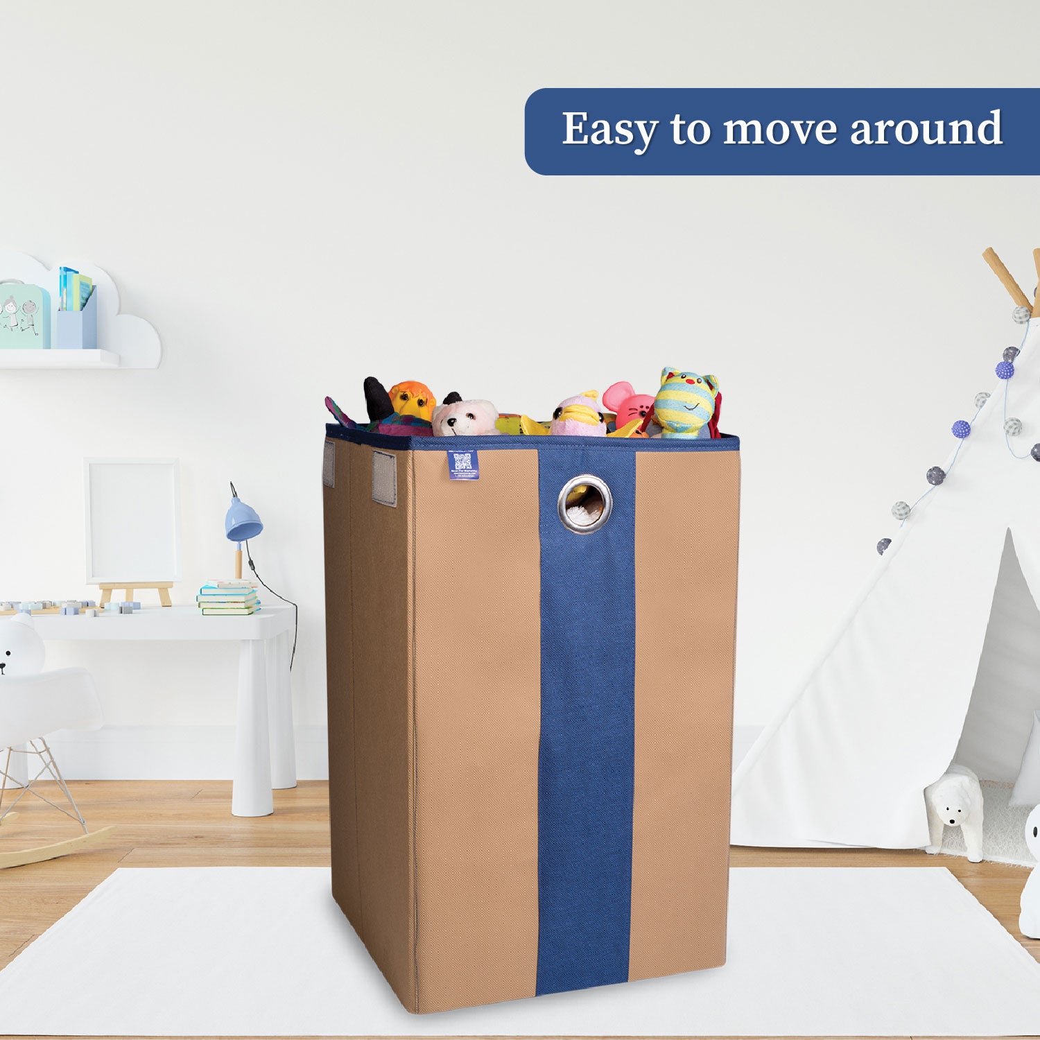 Laundry Basket with Lid Closure And Handles | Foldable | 68 Ltrs