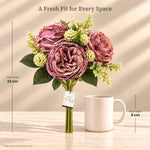 Mauve Peony Artificial Flower Bunch | Set of 2