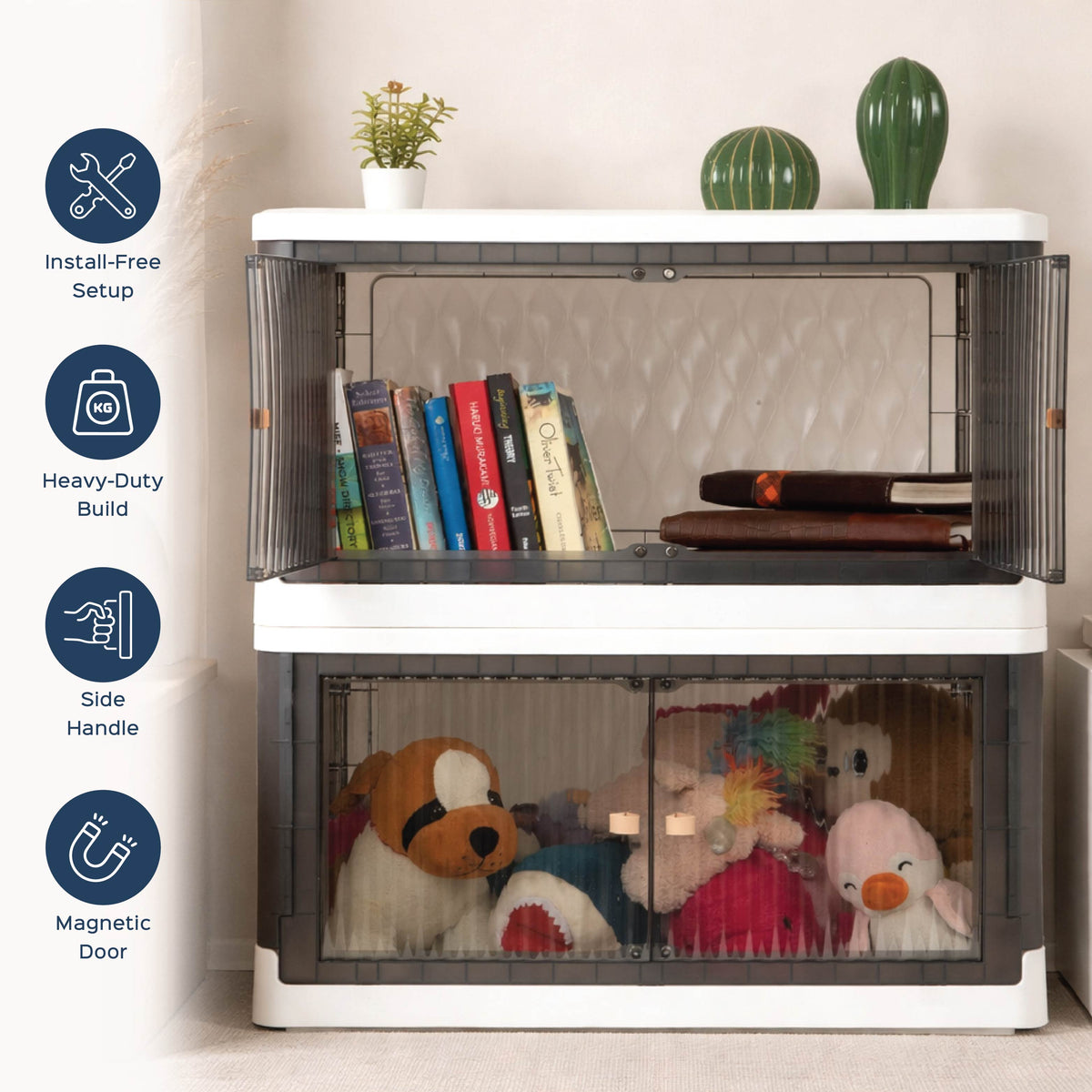 Rollin Stacker / Foldable Storage Box with Wheels (Large) - Homestrap
