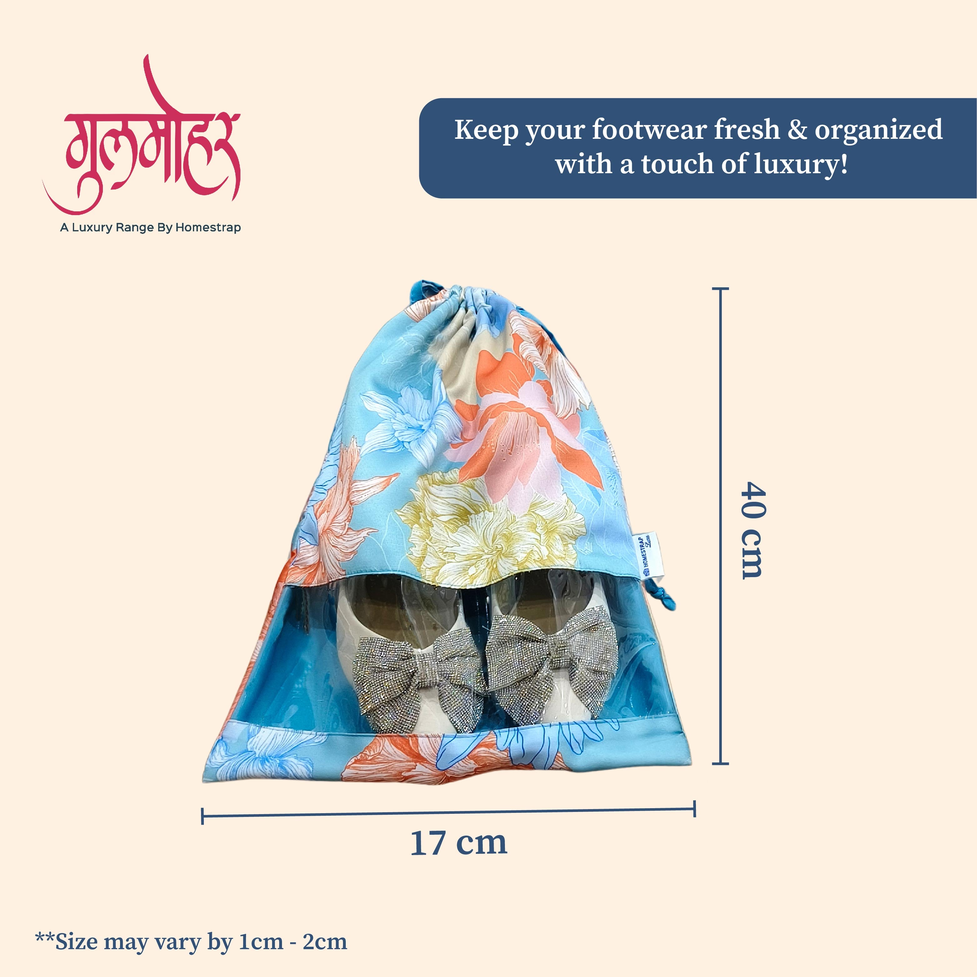 Gulmohar Drawstring Shoe Pouch