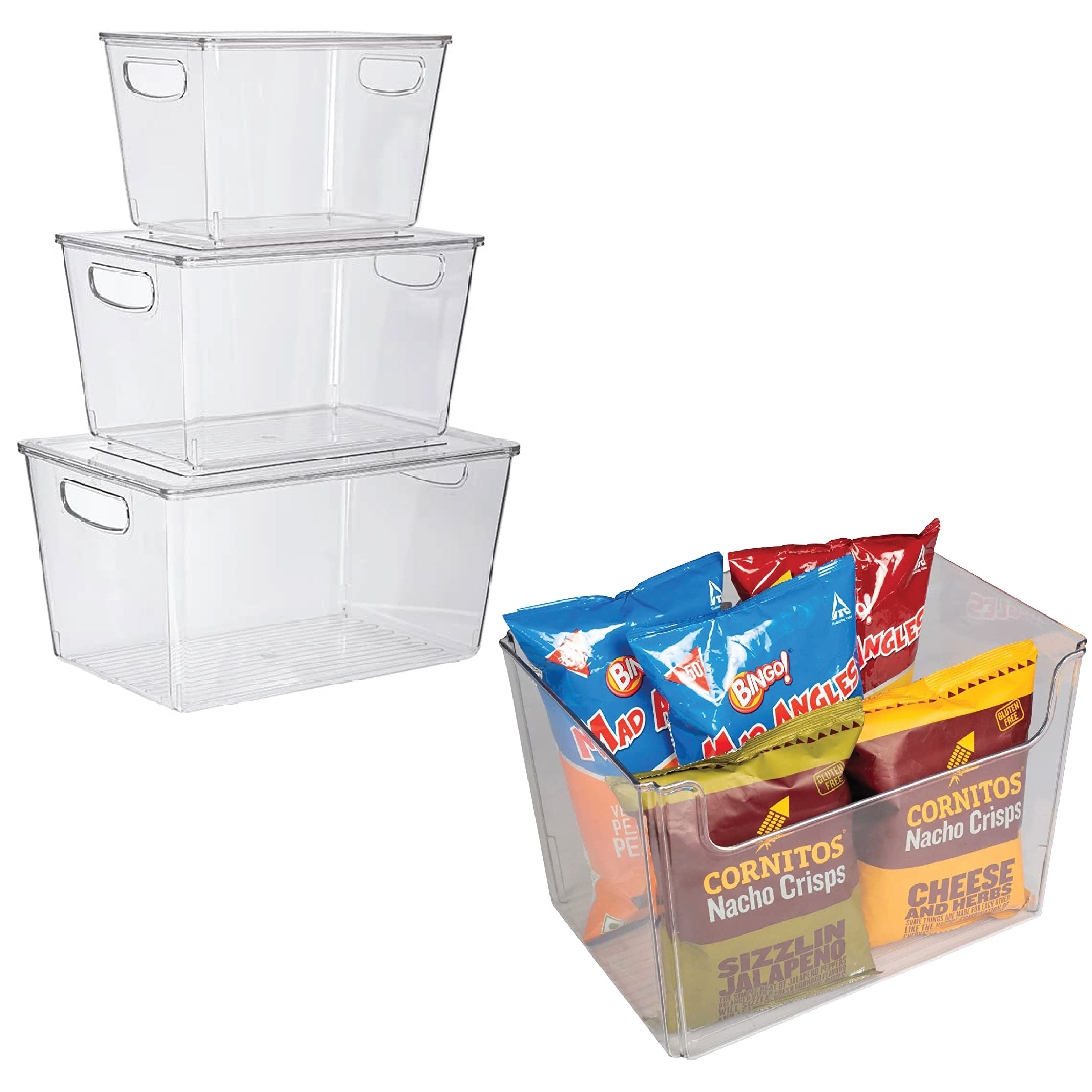 Combo of 3pcs of Stackable Storage Bin with Lid and 1pc of Ultimate Utility