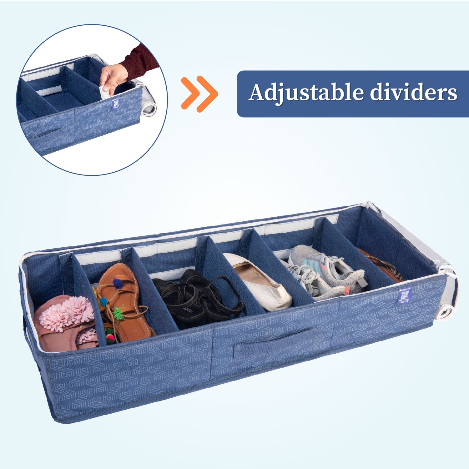 6 Section Underbed Shoe Organizer | Foldable