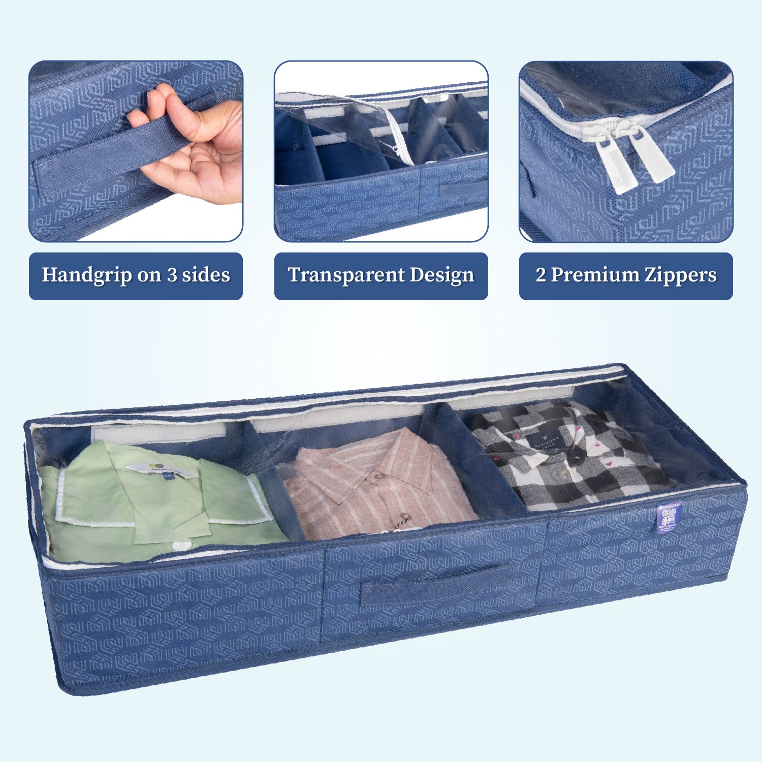 6 Section Underbed Shoe Organizer | Foldable