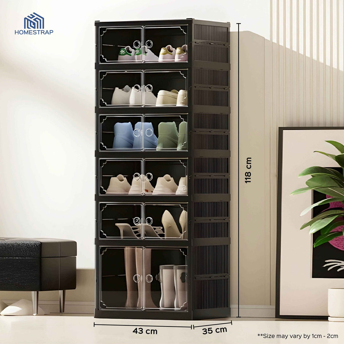 Shoe Stack Foldable Shoe Storage with Wheels