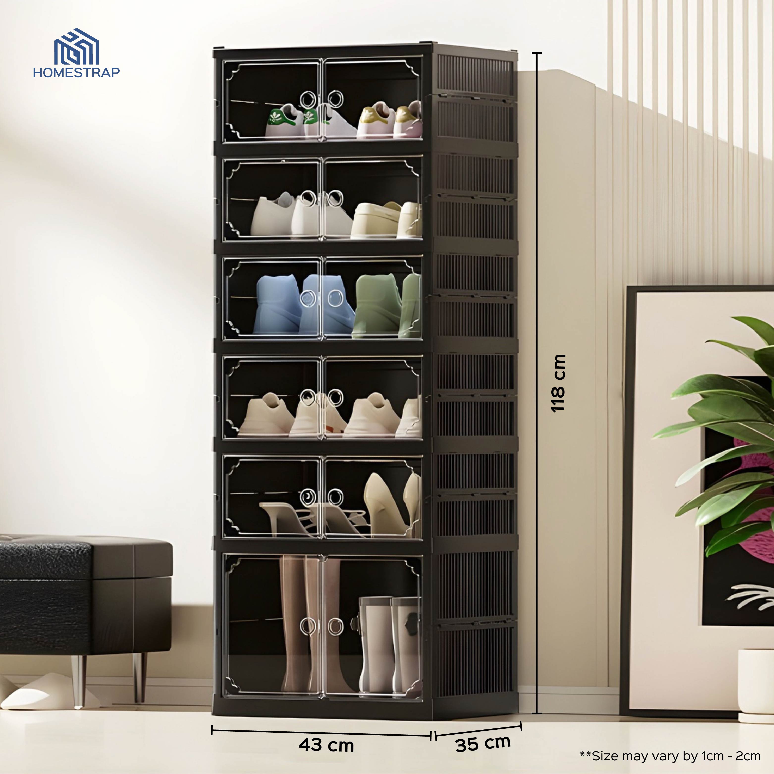 Shoe Stack Foldable Shoe Storage with Wheels