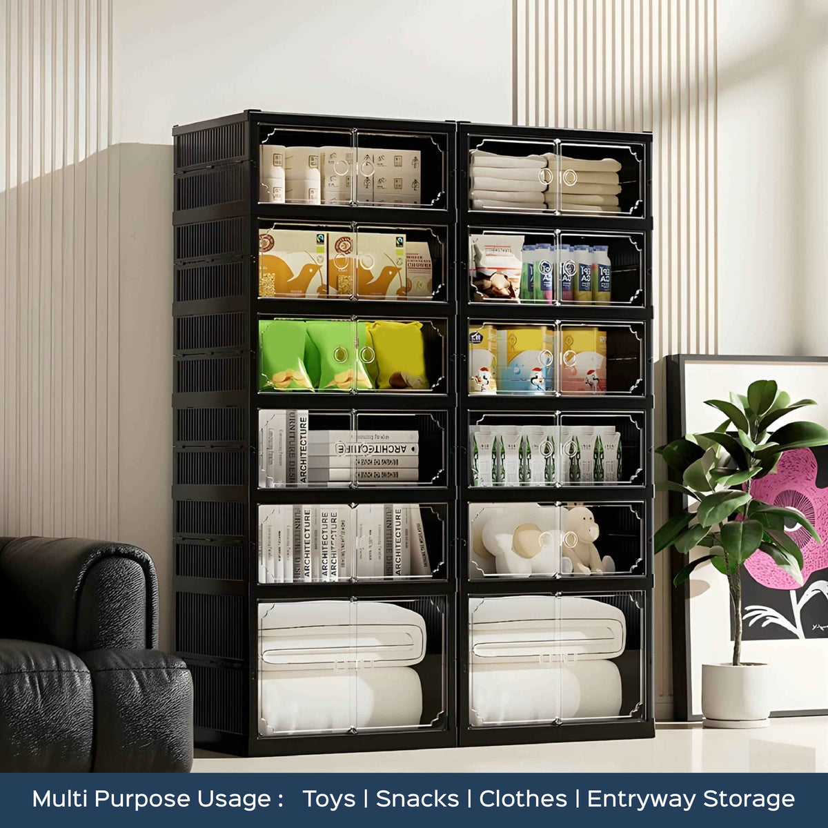 Shoe Stack Foldable Shoe Storage with Wheels