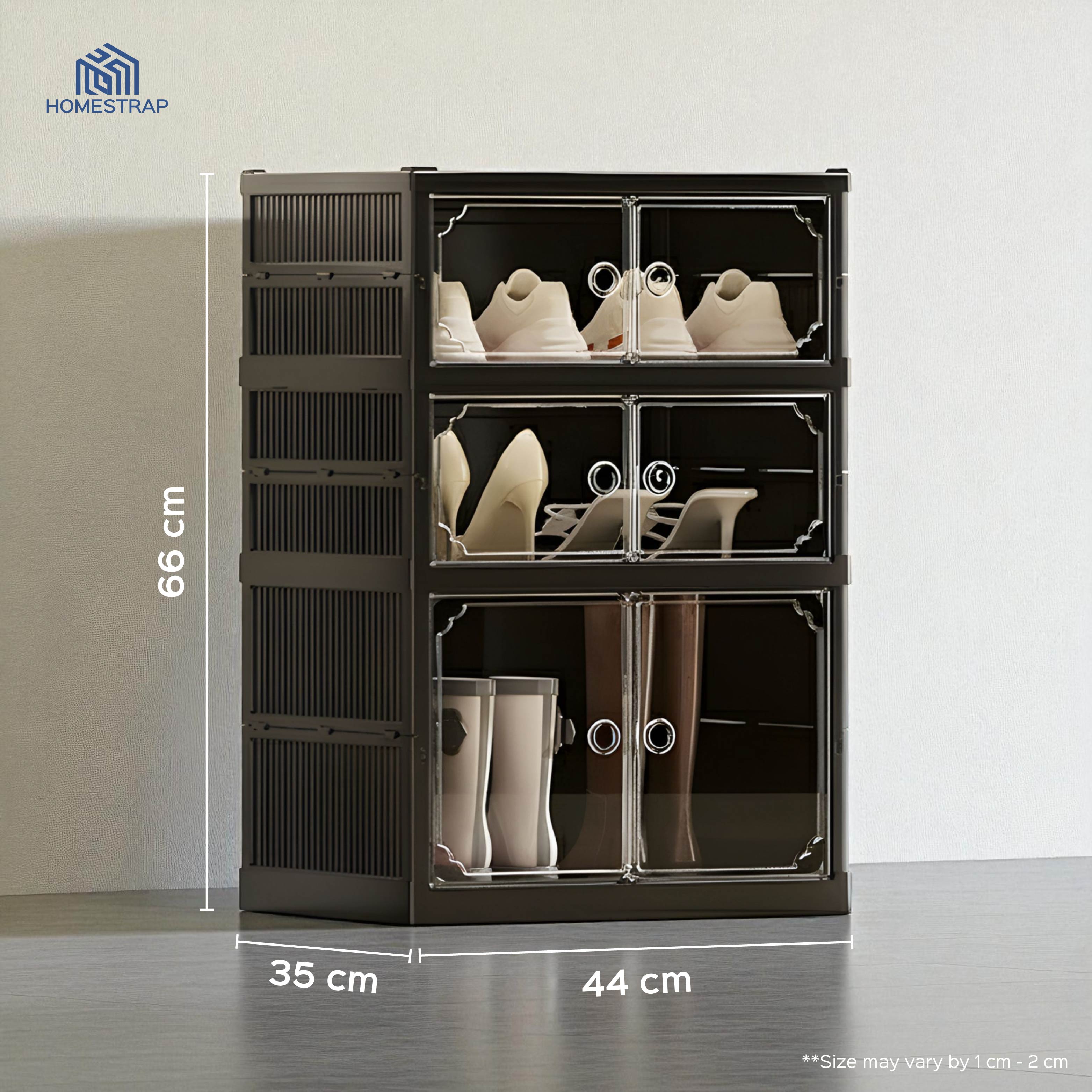 Mini Shoe Stack Foldable Shoe Organizer with Wheels